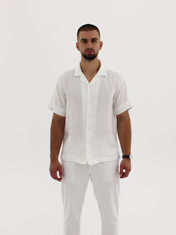 Linen SS Shirt White