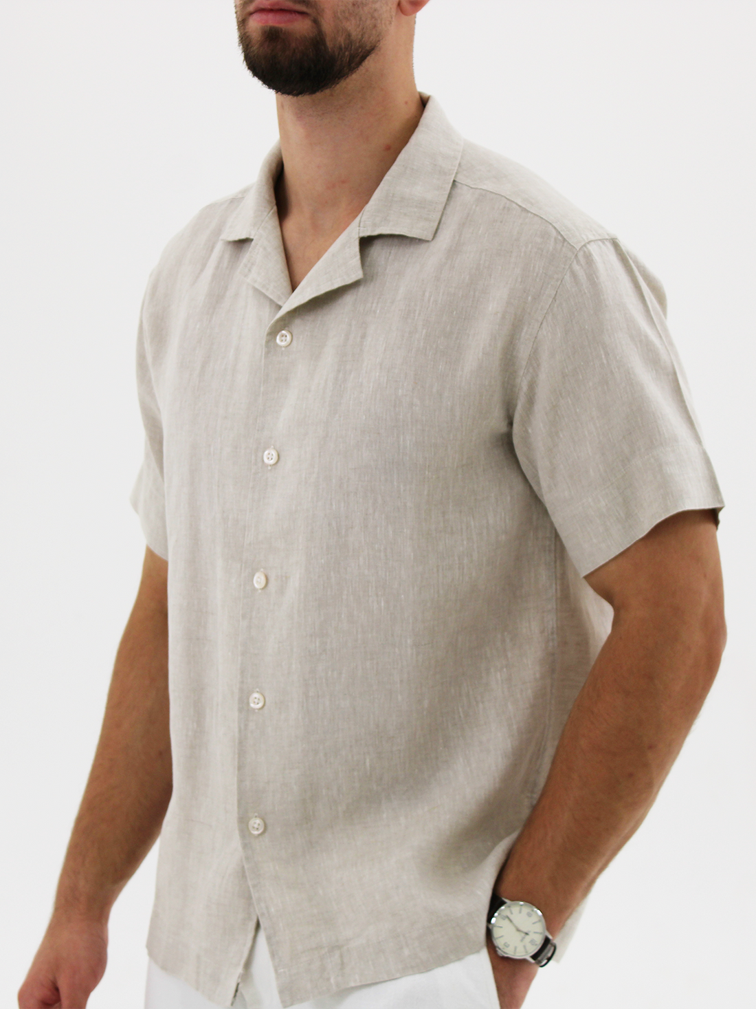 Linen SS Shirt Beige