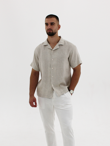 Linen SS Shirt Beige
