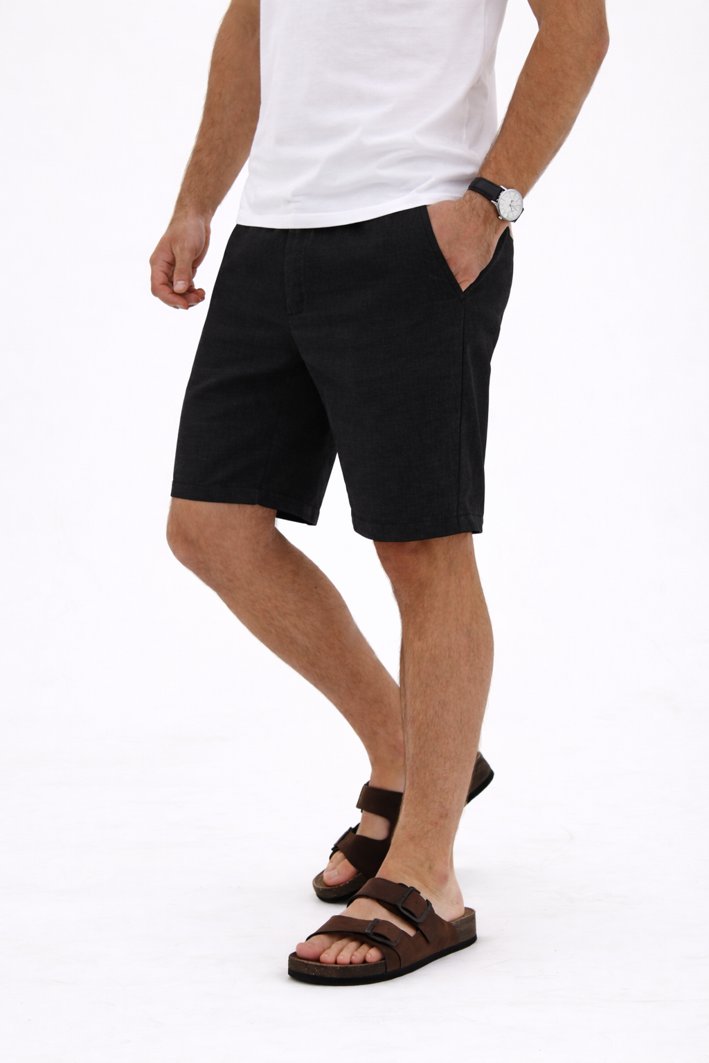 Linen Shorts Black