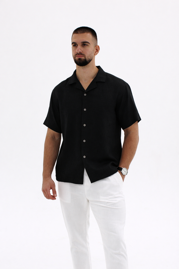 Linen SS Shirt Black