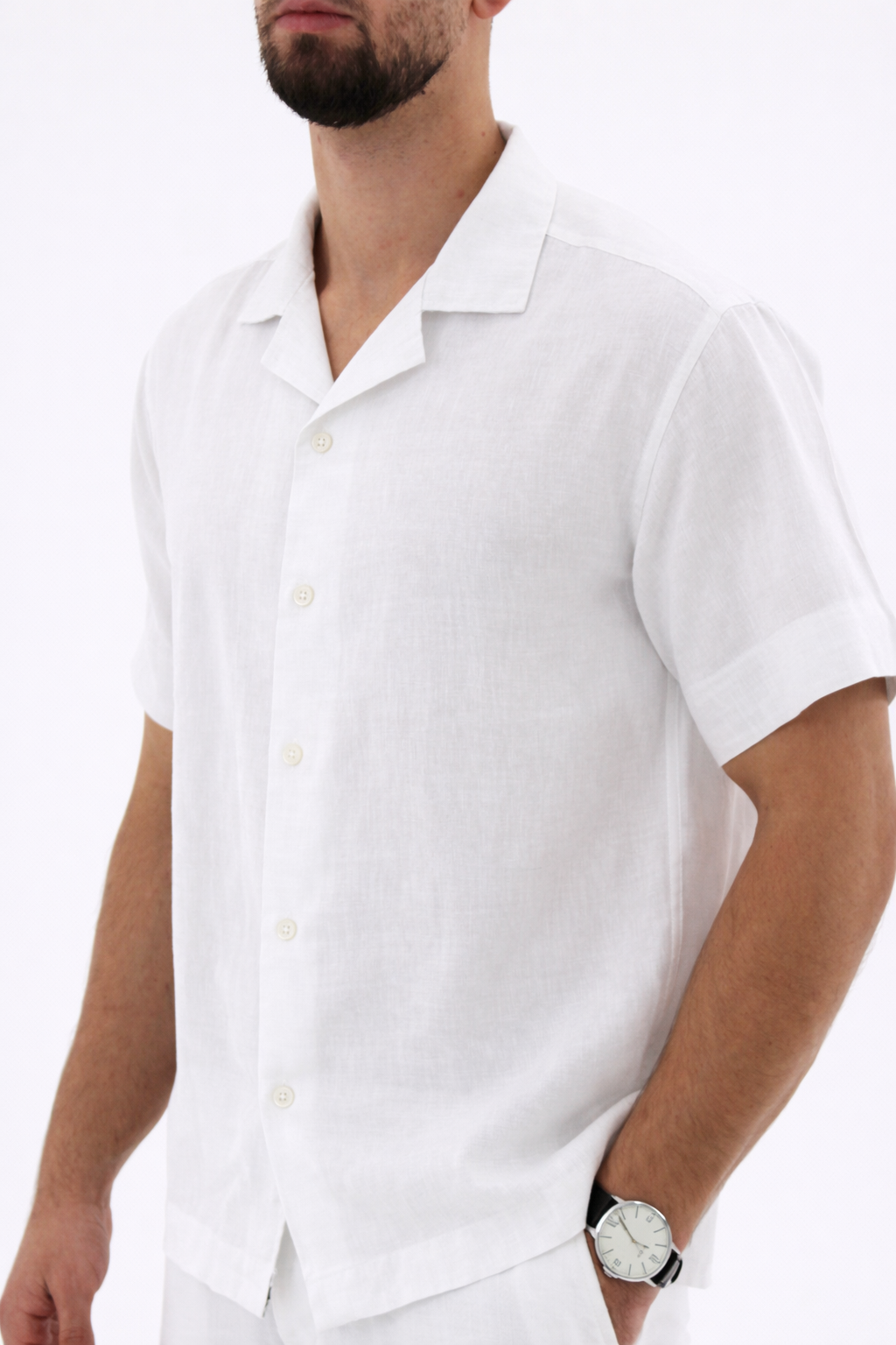 Linen SS Shirt White