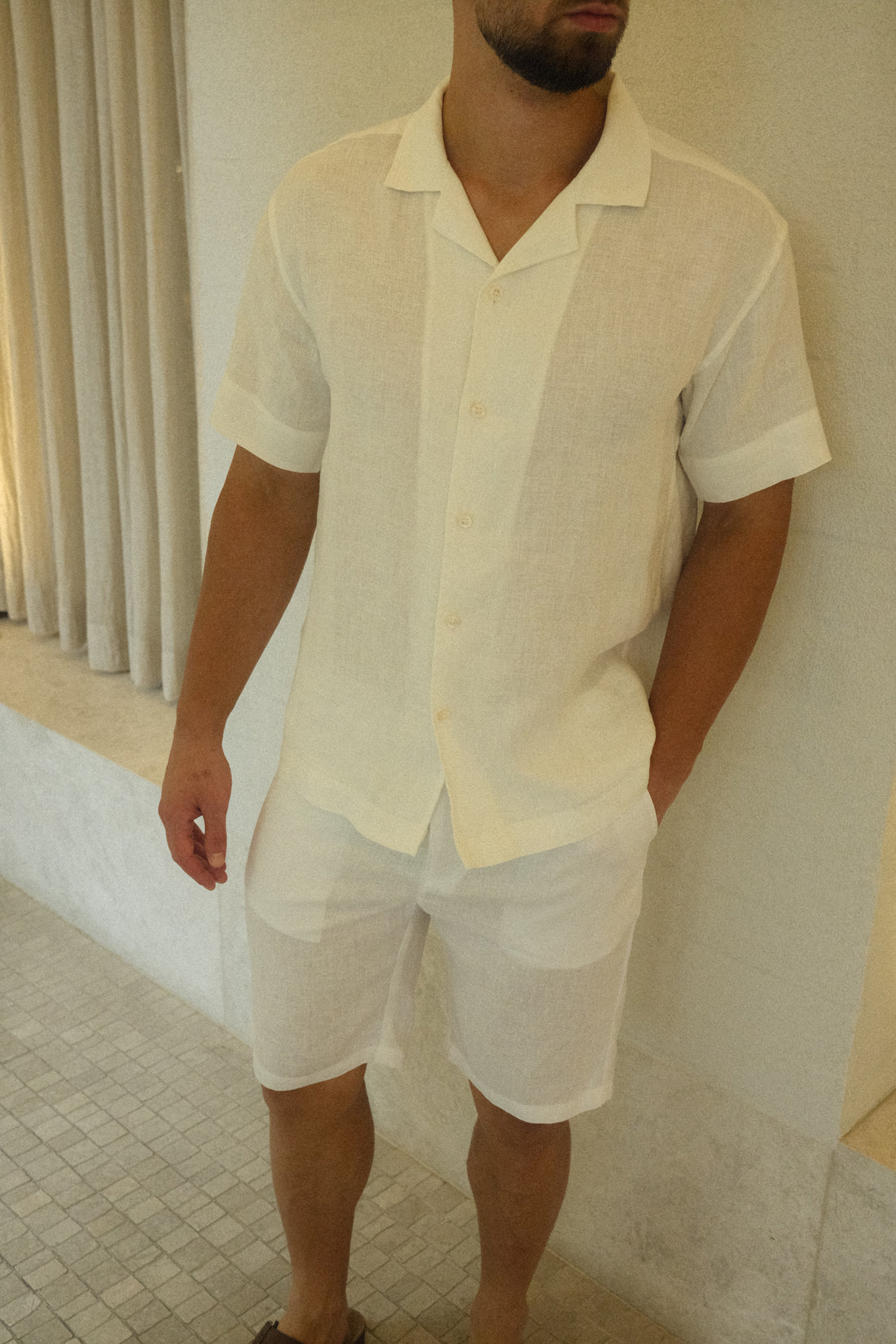 Linen SS Shirt White