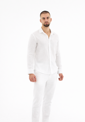 Linen LS Shirt White
