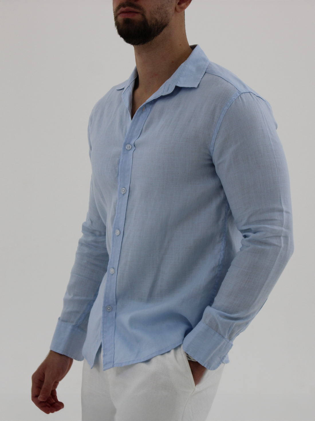 Linen LS Shirt Sky Blue