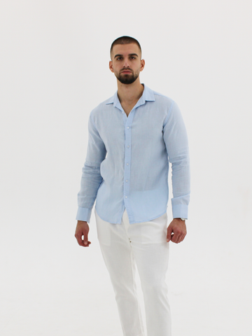 Linen LS Shirt Sky Blue